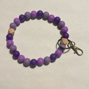 Wristlet Keychain Artisian Silicone Beaded Handcrafted